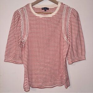 Democracy Red and White Striped Blouse